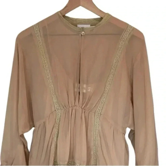 SNDY’S Coco Mini Dress From Revolve, Color Sand, Size US 4, Sheer With Slip - Picture 15 of 16